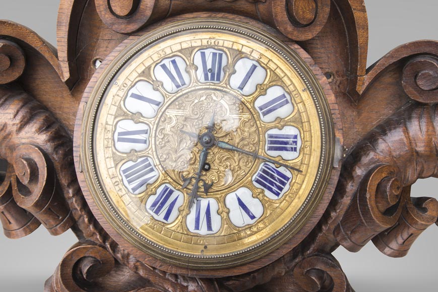 Large 19th century bracket clock featuring Hermes and his caduceus-2