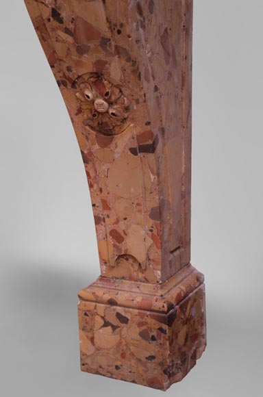Important Napoleon III antique console in Aleppo breach marble-6