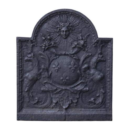 Modern fireback with French Arms and Roi-Soleil