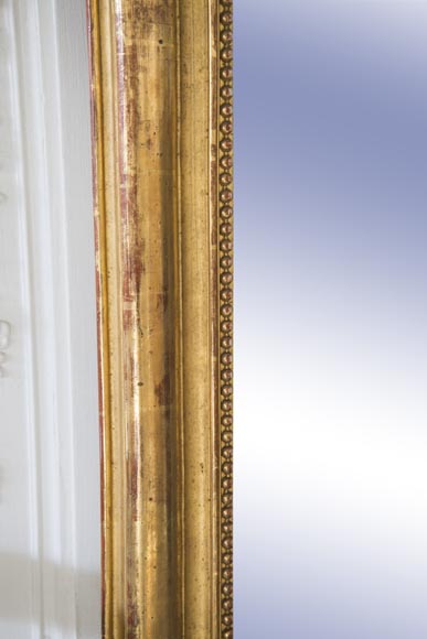 Louis-Philippe style trumeau made out of gilded stucco and wood with pearl decoration ...