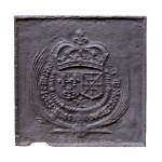 18th century fireback with French and Navarre arms