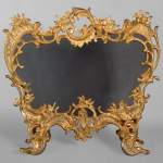 Very rich Louis XV style firescreen in gilt bronze