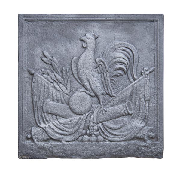 Modern fireback with the Gallic rooster decoration-0
