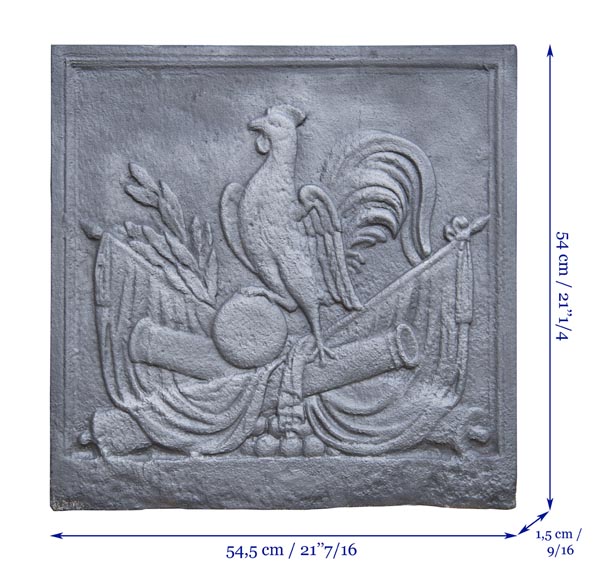 Modern fireback with the Gallic rooster decoration-6