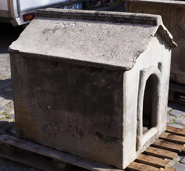 Beautiful cement doghouse in Rocaille style-3