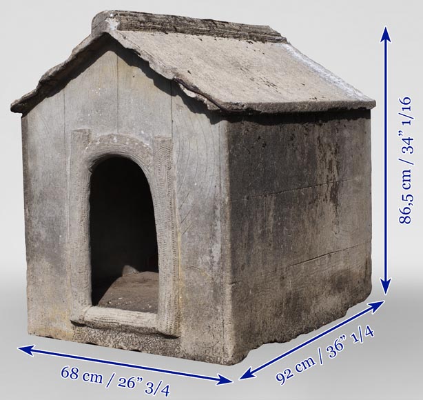 Beautiful cement doghouse in Rocaille style-7