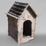 Beautiful cement doghouse in Rocaille style