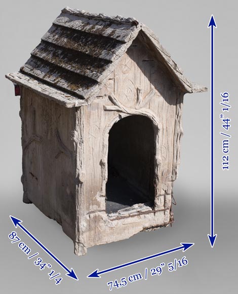 Beautiful cement doghouse in Rocaille style-7