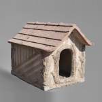 Beautiful cement doghouse in Rocaille style