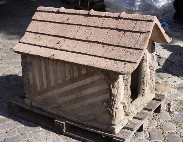 Beautiful cement doghouse in Rocaille style-3