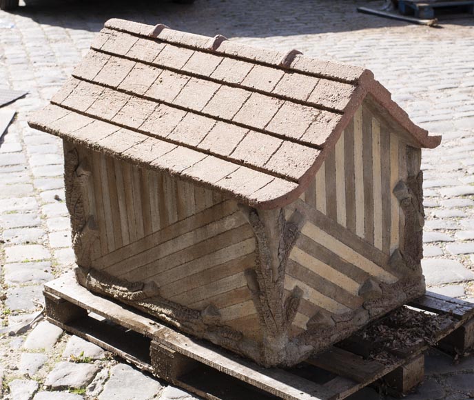 Beautiful cement doghouse in Rocaille style-5