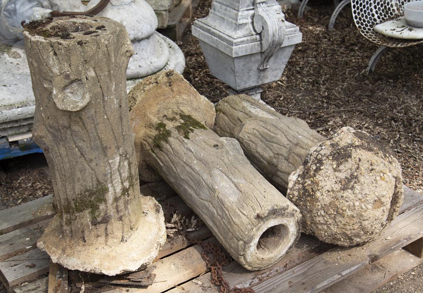 Set of Rocaille style cement posts-0