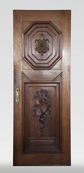 Simple door in carved oak in the Napoleon III style-0