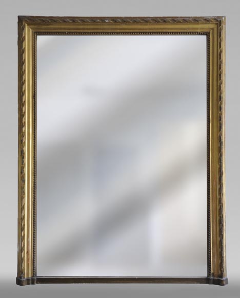 Antique Gilded Mirror Decorated With Pearl And Ribbons Friezes Antique Gilded Mirror Decorated With