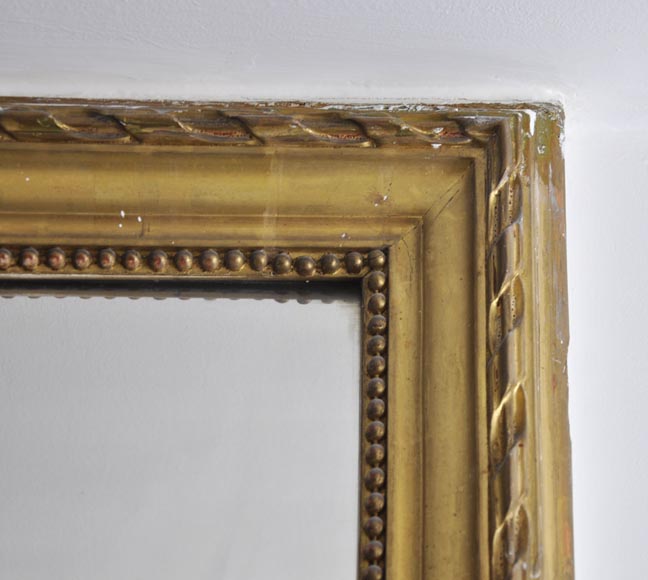 Antique Gilded Mirror Decorated With Pearl And Ribbons Friezes Antique Gilded Mirror Decorated With