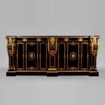 Alexandre BELLANGÉ - Important cupboard, ebony veneer and gilded bronze, coming from the Chateau of Dampierre