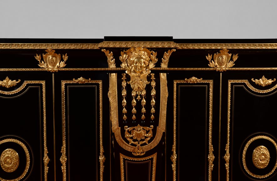 Alexandre BELLANGÉ - Important cupboard, ebony veneer and gilded bronze, coming from the Chateau of Dampierre-8
