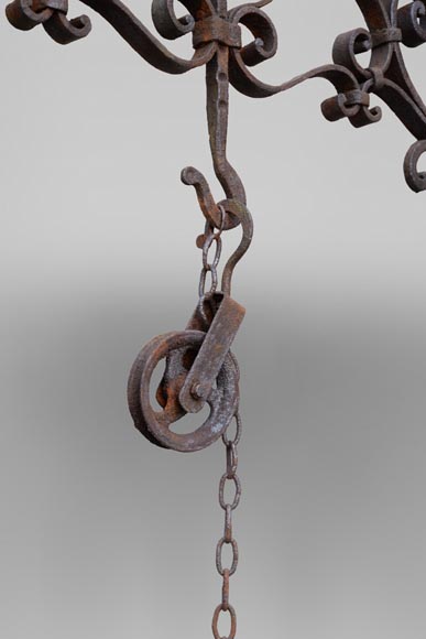 Rare antique 19th century well in cast iron and wrought iron-3