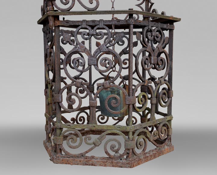Rare antique 19th century well in cast iron and wrought iron-4
