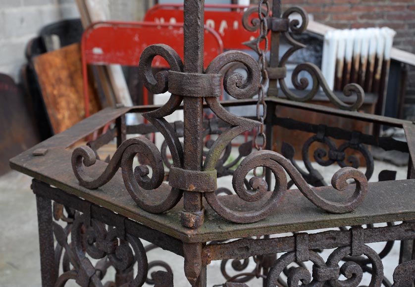 Rare antique 19th century well in cast iron and wrought iron-6
