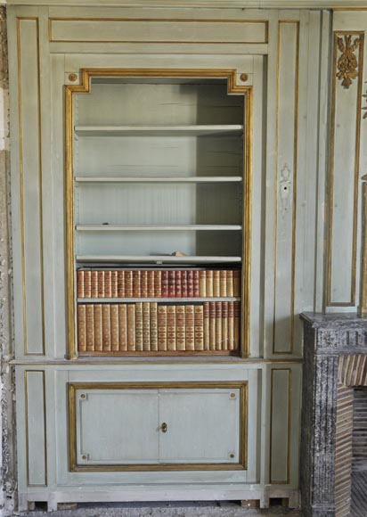 Louis XVI style paneled room comprising a Louis XVI period mantel and its trumeau-1