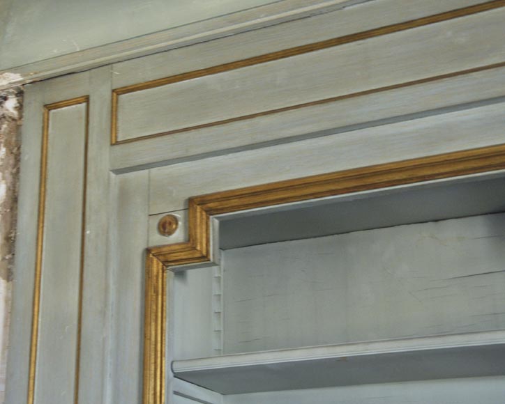 Louis XVI style paneled room comprising a Louis XVI period mantel and its trumeau-2