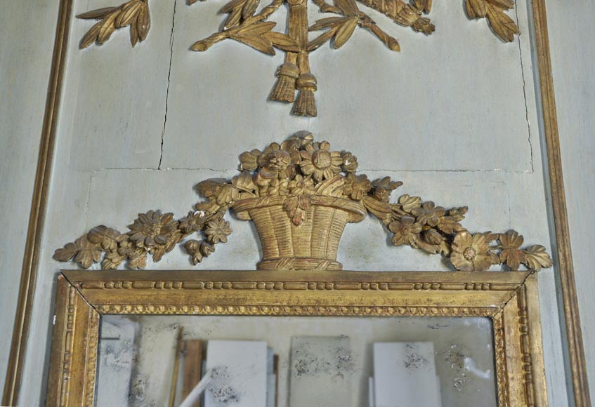 Louis XVI style paneled room comprising a Louis XVI period mantel and its trumeau-10
