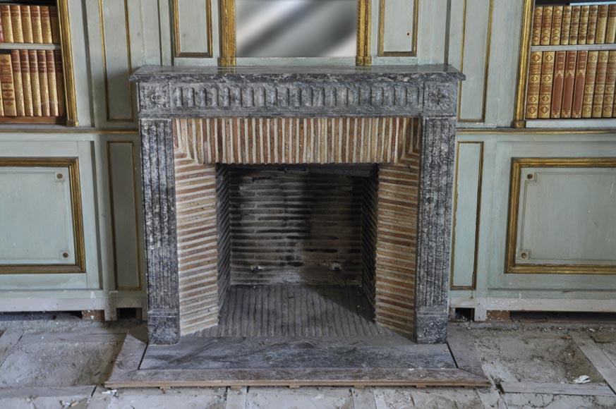 Louis XVI style paneled room comprising a Louis XVI period mantel and its trumeau-13