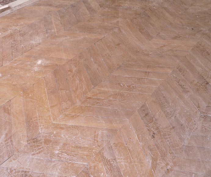 Lot of 15 m² of antique Point de Hongrie oak parquet flooring-3