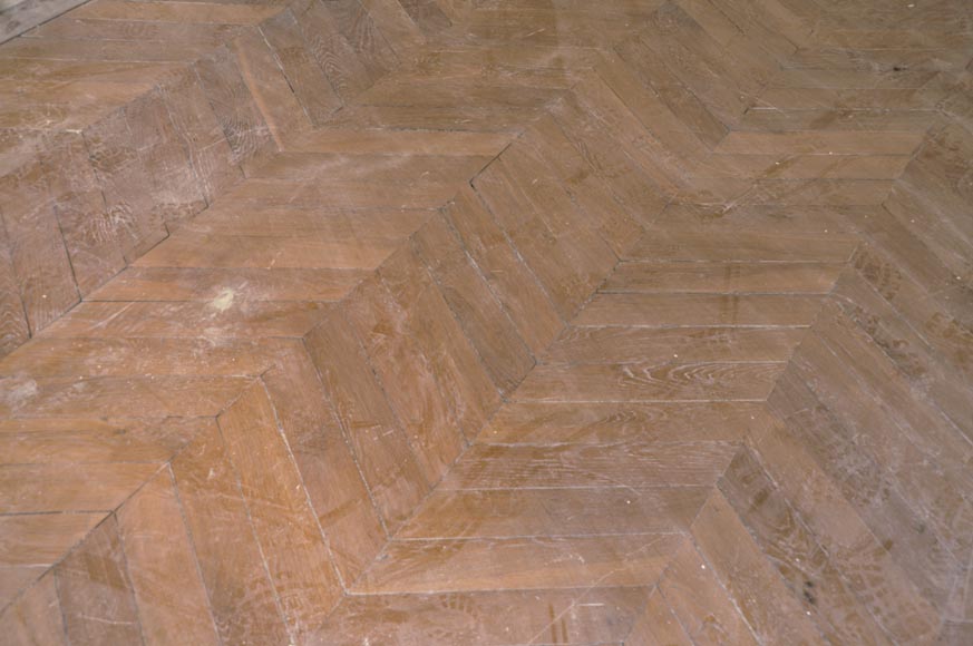 Lot of 15 m² of antique Point de Hongrie oak parquet flooring-4