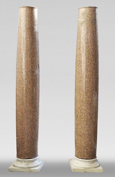 Pair of antique granite columns-0