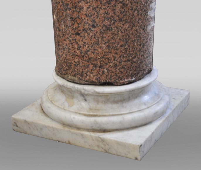 Pair of antique granite columns-4