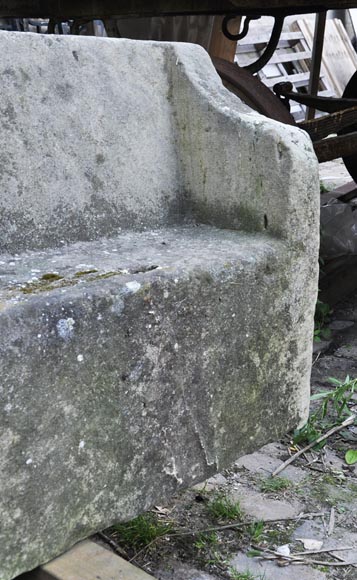 Antique stone garden bench-7