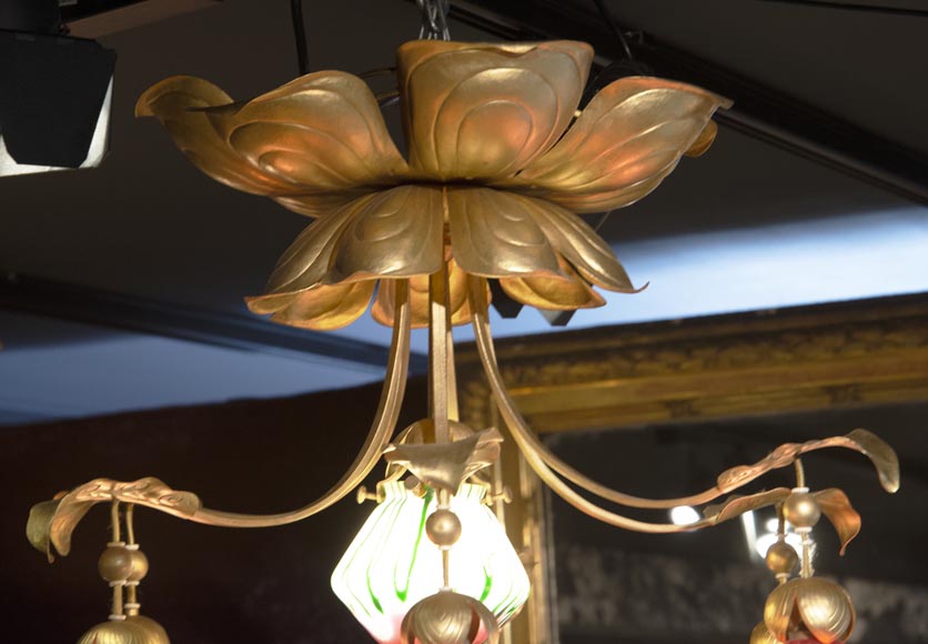 Antique chandelier in Art Nouveau style with seven lights-2