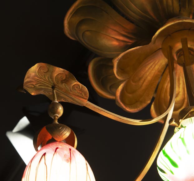 Antique chandelier in Art Nouveau style with seven lights-3