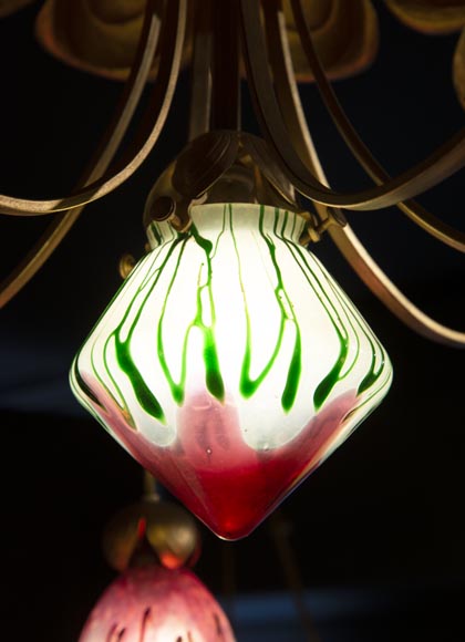 Antique chandelier in Art Nouveau style with seven lights-5