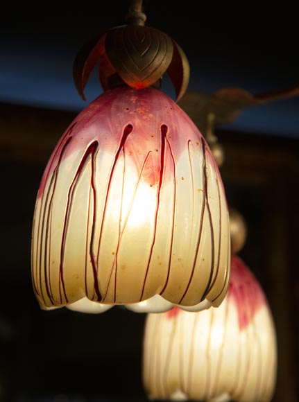 Antique chandelier in Art Nouveau style with seven lights-7