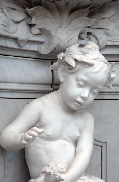 Monumental Garden Fountain in Carrara marble and Statuary marble attributed to Rudolf Weyr, Vienna, late 19th century-3