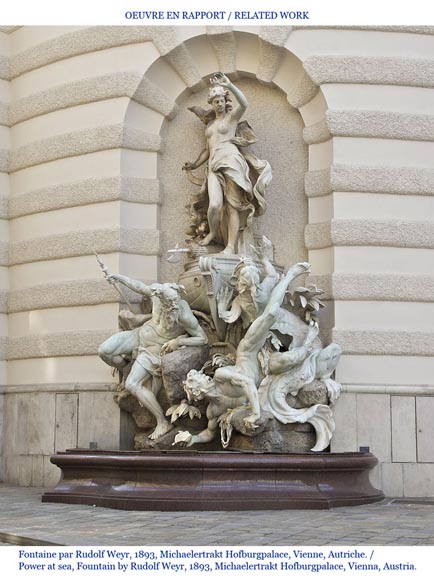 Monumental Garden Fountain in Carrara marble and Statuary marble attributed to Rudolf Weyr, Vienna, late 19th century-20