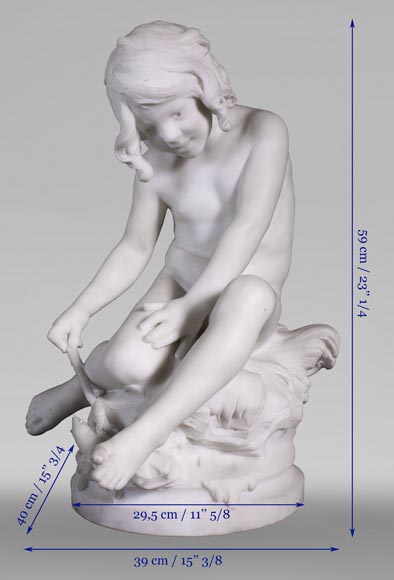 Auguste MOREAU, The Crayfish Fisherman, circa 1902 - Sculpture