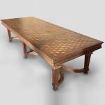 Large Louis XVI style table with bronze and veneer decoration