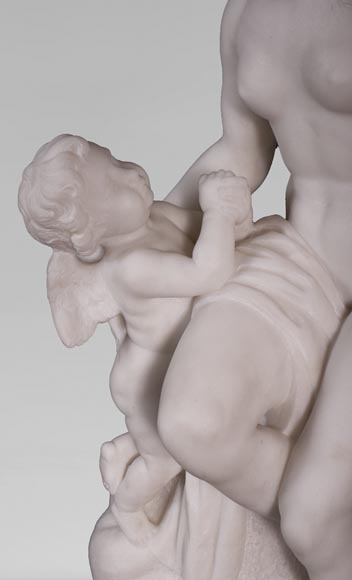 Etienne Maurice FALCONET (from) - Venus removing Cupid's quiver, in Carrara marble-4