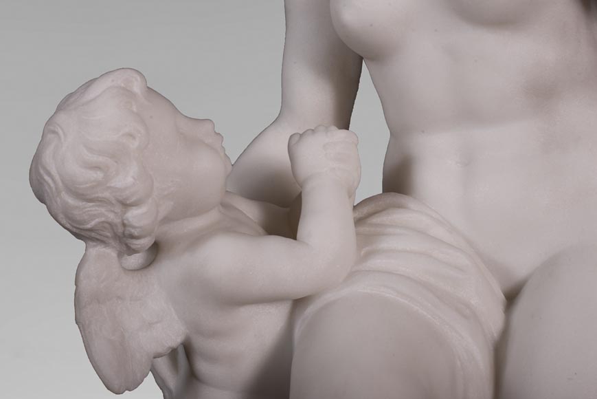 Etienne Maurice FALCONET (from) - Venus removing Cupid's quiver, in Carrara marble-5