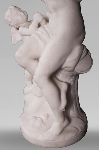 Etienne Maurice FALCONET (from) - Venus removing Cupid's quiver, in Carrara marble-6