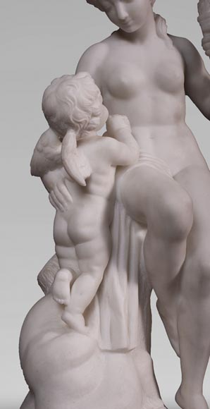 Etienne Maurice FALCONET (from) - Venus removing Cupid's quiver, in Carrara marble-7