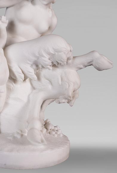 CLODION ( from) - Faunesse et Amour in marble-5