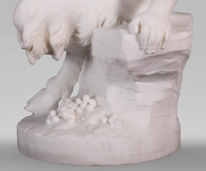 CLODION ( from) - Faunesse et Amour in marble-6