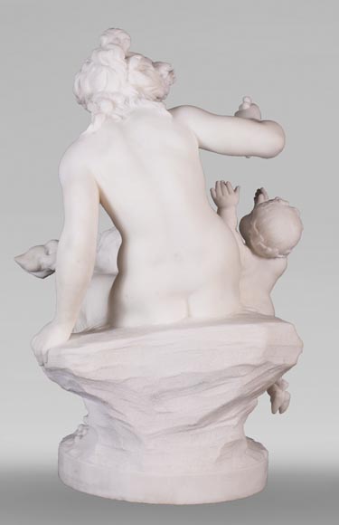 CLODION ( from) - Faunesse et Amour in marble-7
