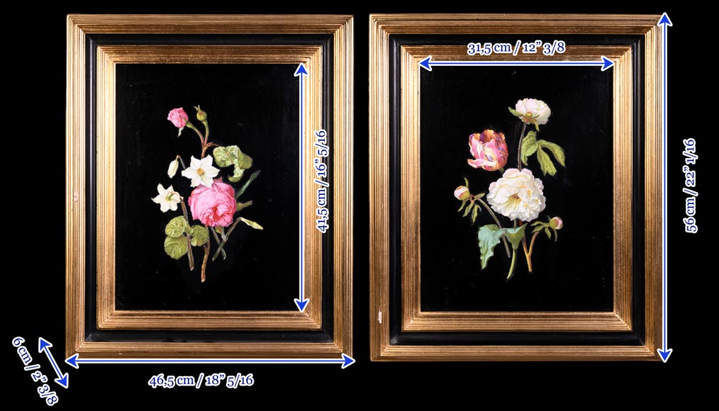 Julien-Nicolas RIVART, two porcelain marquetry panels on wood-13