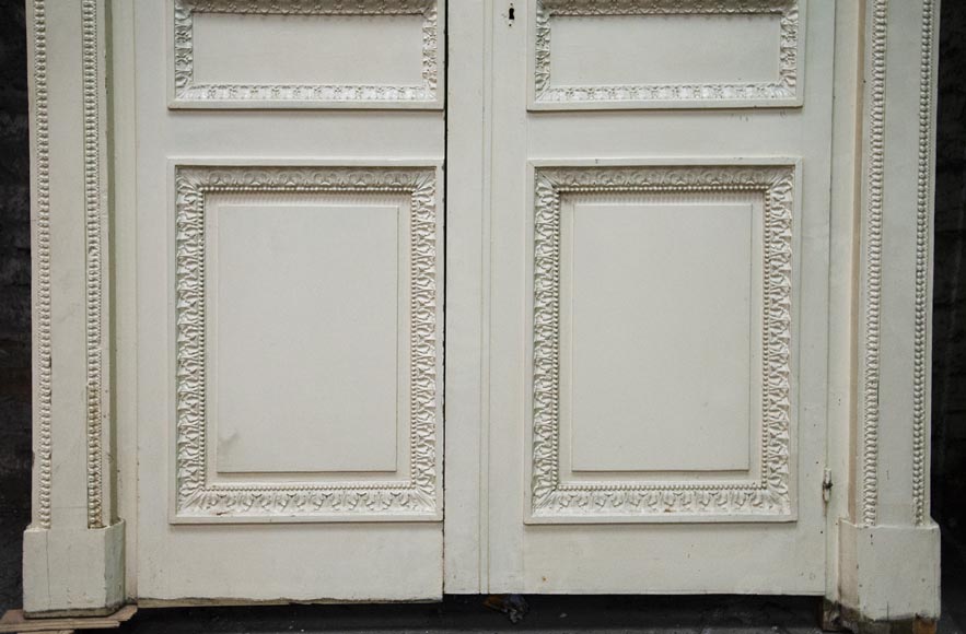 Antique Louis XVI style door with allegorical bas-relief-5